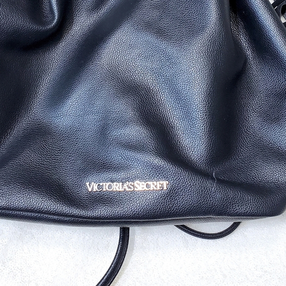 Victoria Secret Faux Leather Fringe Backpack Black - Picture 5 of 8